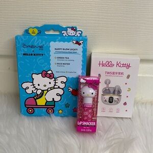 Hello kitty Bundle Wireless Earbuds, Set of Face Masks and Lip Smacker (8)
